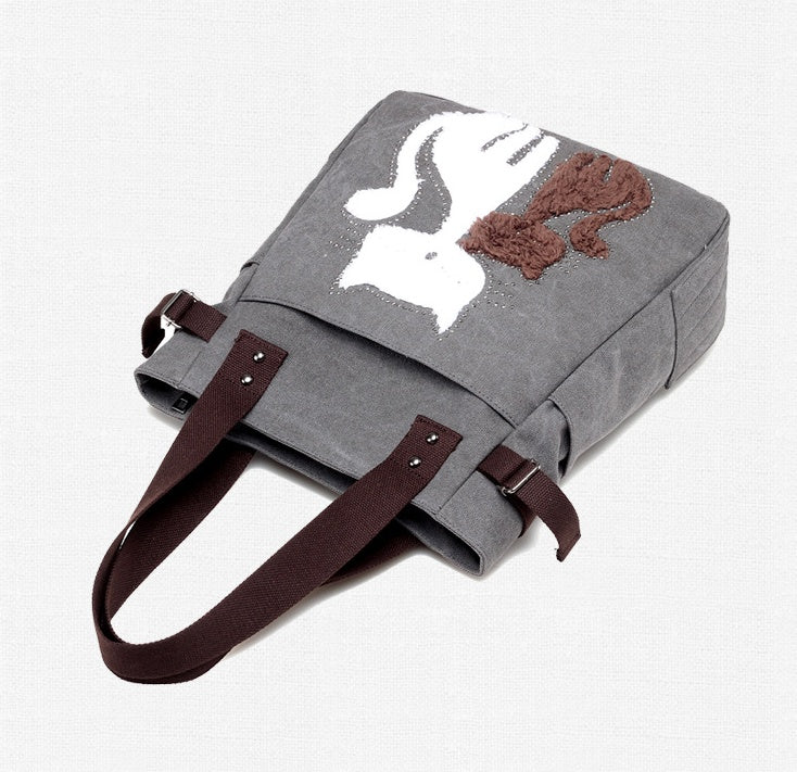 Sac en Toile avec Chat Mignon Appliqué