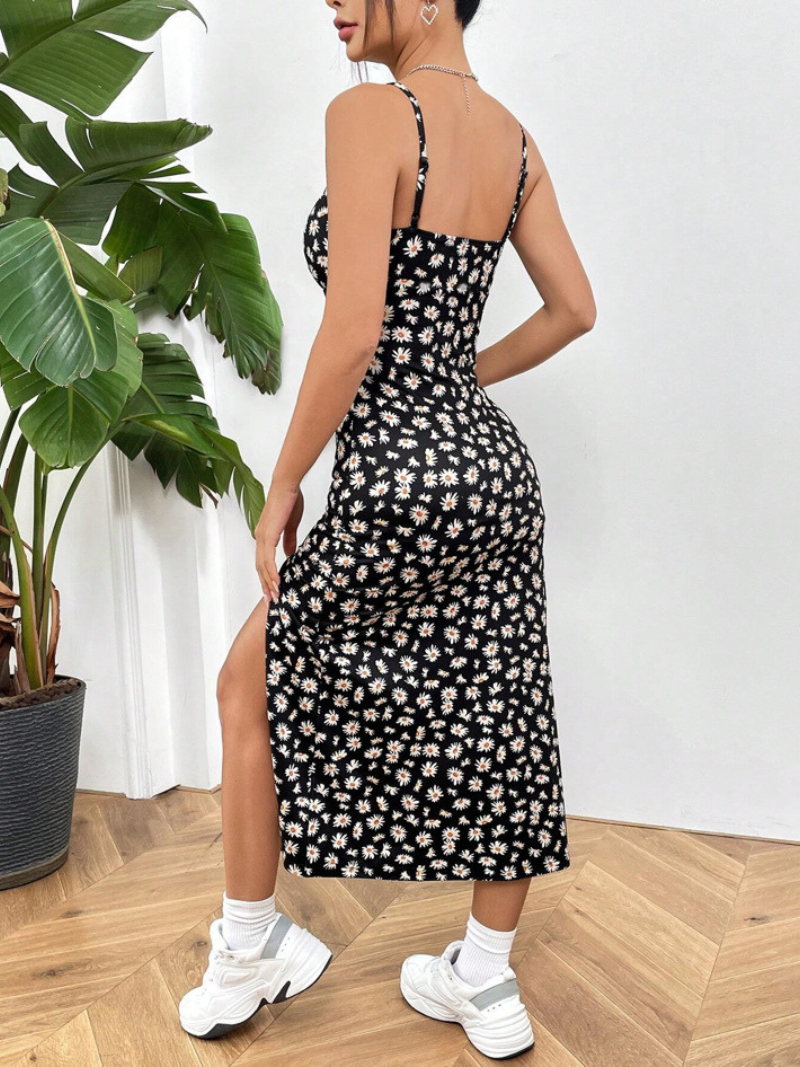 Robe Imprimée à Longue Droite