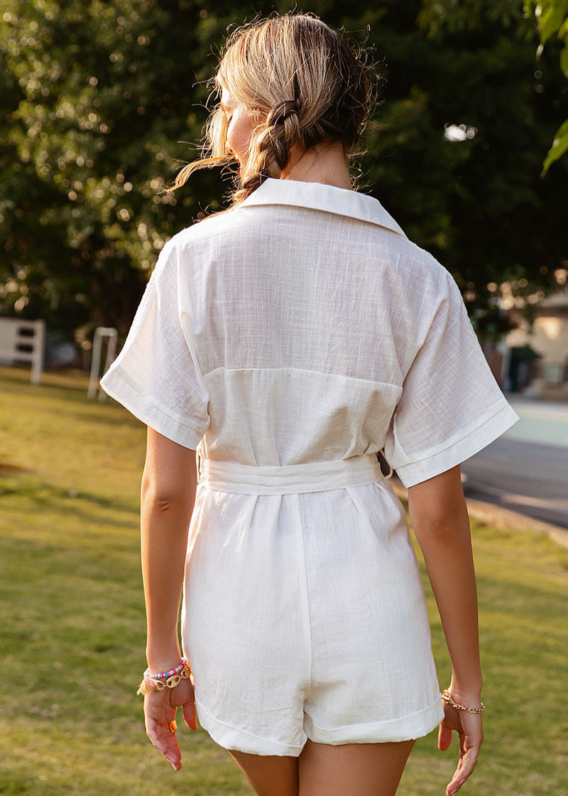 Combinaison en coton à col chemise