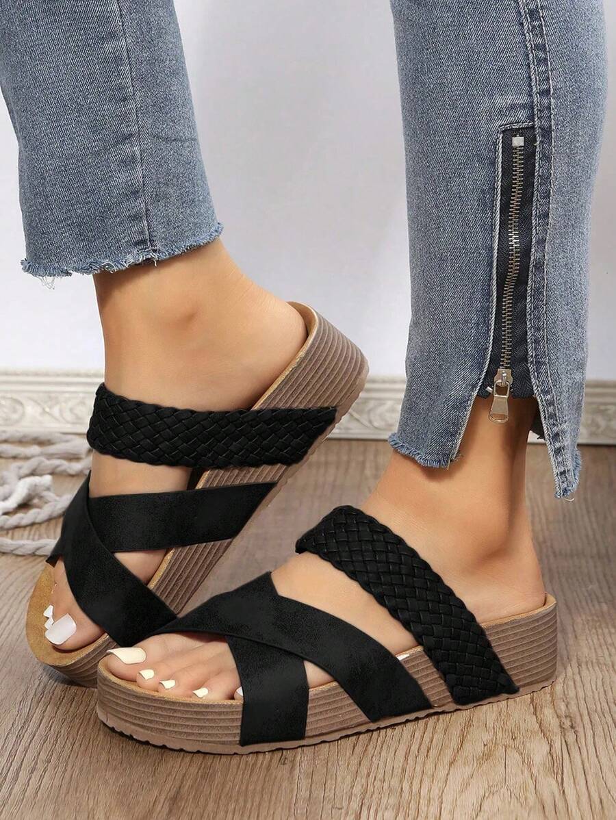 Sandales Tressées Confort Black