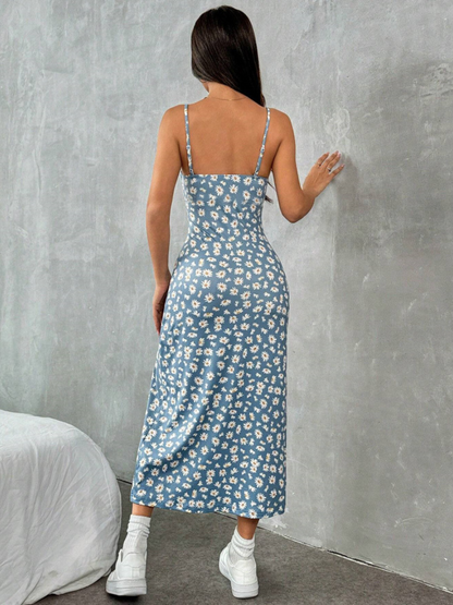 Robe Imprimée à Longue Droite