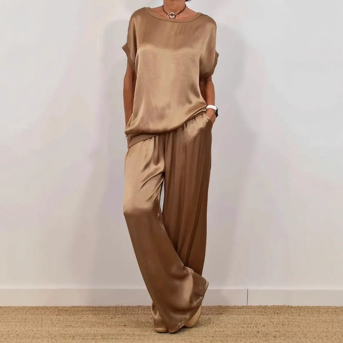 Ensemble Décontracté Élégant Chemise & Pantalon Large