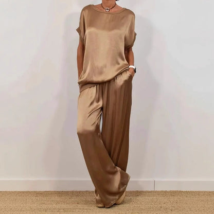 Ensemble Décontracté Élégant Chemise & Pantalon Large