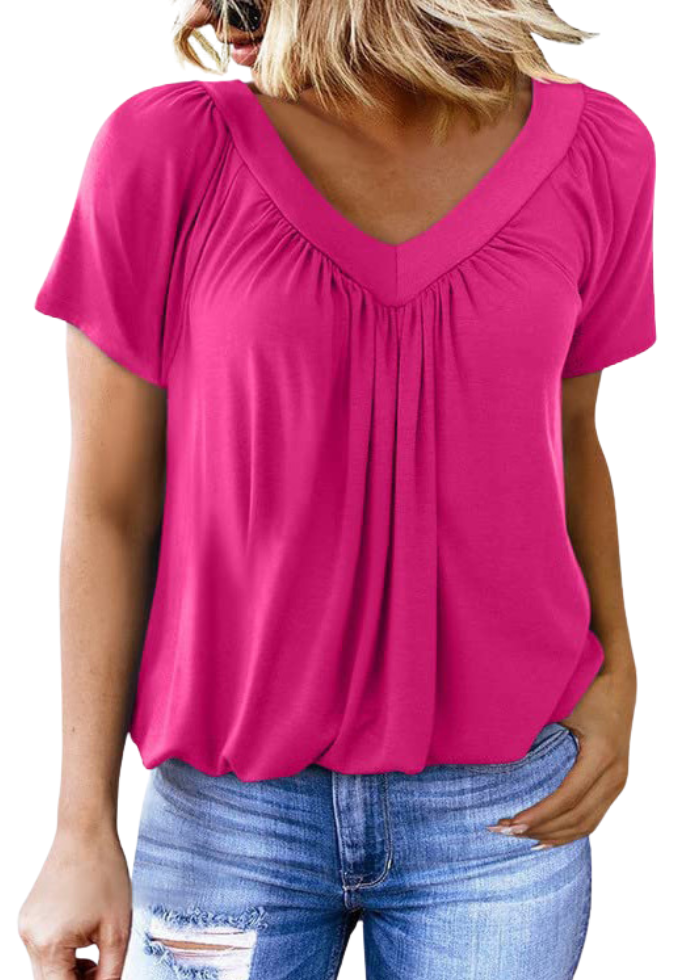 T-shirt Femme Col V Ample