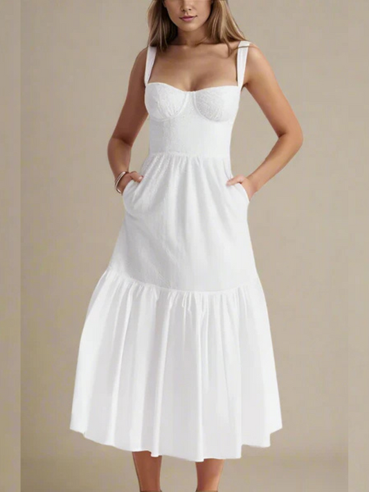 Jupe Salopette Style INS Pure Desire Femme Blanc