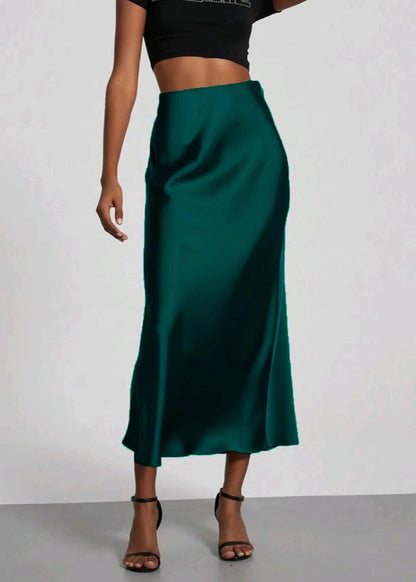 Jupe longue satinée femme élégante chic