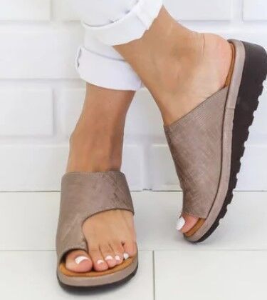 Sandales à Pantoufles Confort Gros Orteils Kaki
