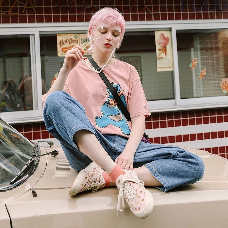 Léonie – Jean Large à Motif Ourson Zippé