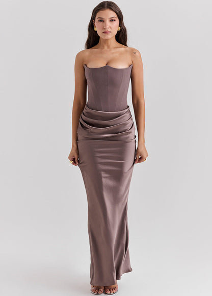 Robe longue bustier sexy élégante soirée Gray