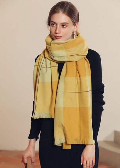 Écharpe épaisse femme imitation cachemire Jaune clair Taille unique