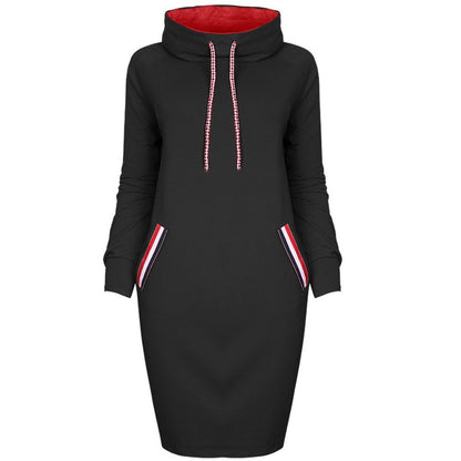 Maïa – Robe Pull Élégante à Col Montant Noir