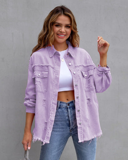 Chemise-Veste Déchirée Tendance