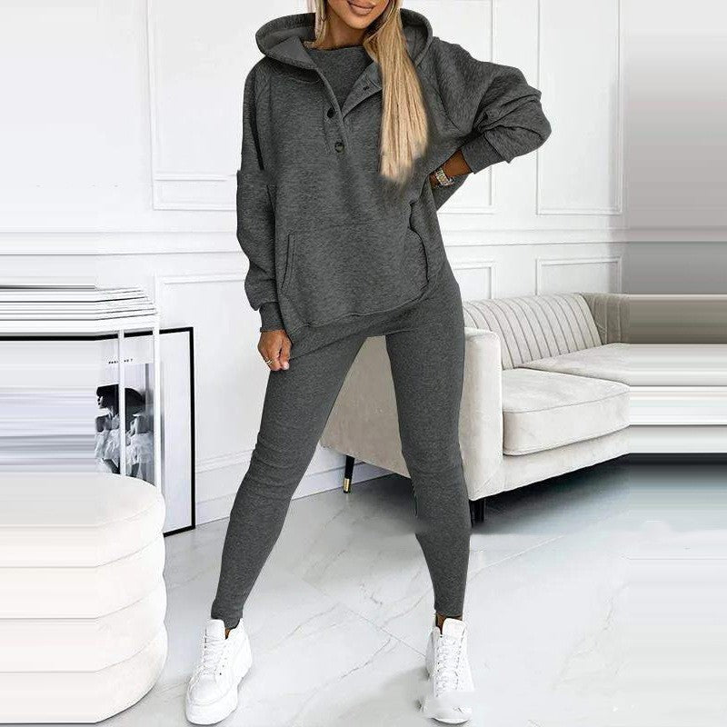 Sweatshirt Femme Coton Doux – 3 Pièces Anthracite