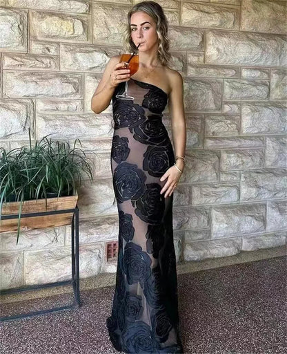 Robe a Florale Sculptée