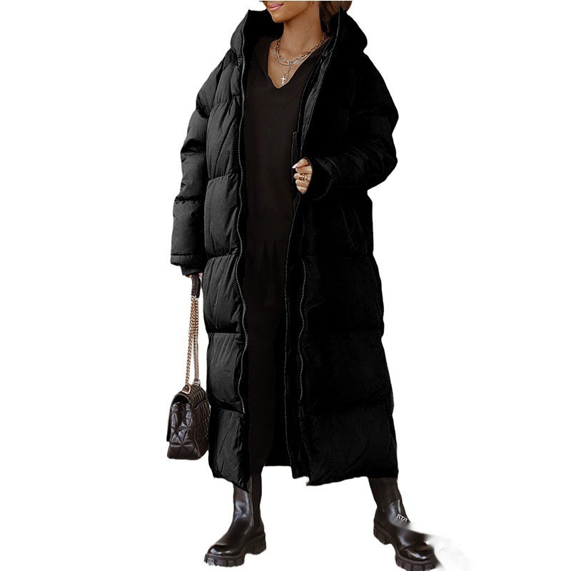 Manteau Lila Zippé à Capuche Noir
