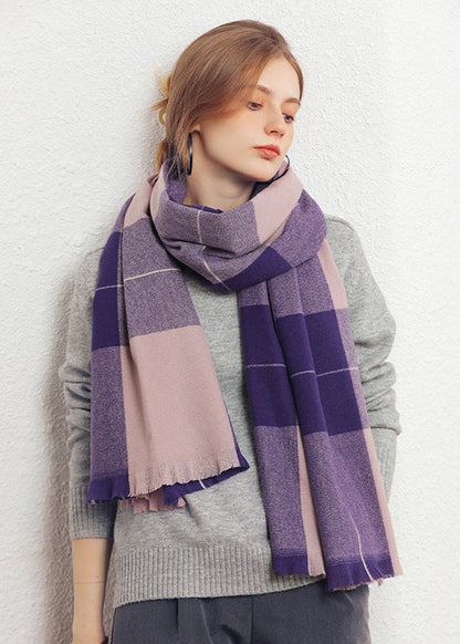 Écharpe épaisse femme imitation cachemire Light Purple Taille unique
