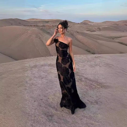 Robe a Florale Sculptée