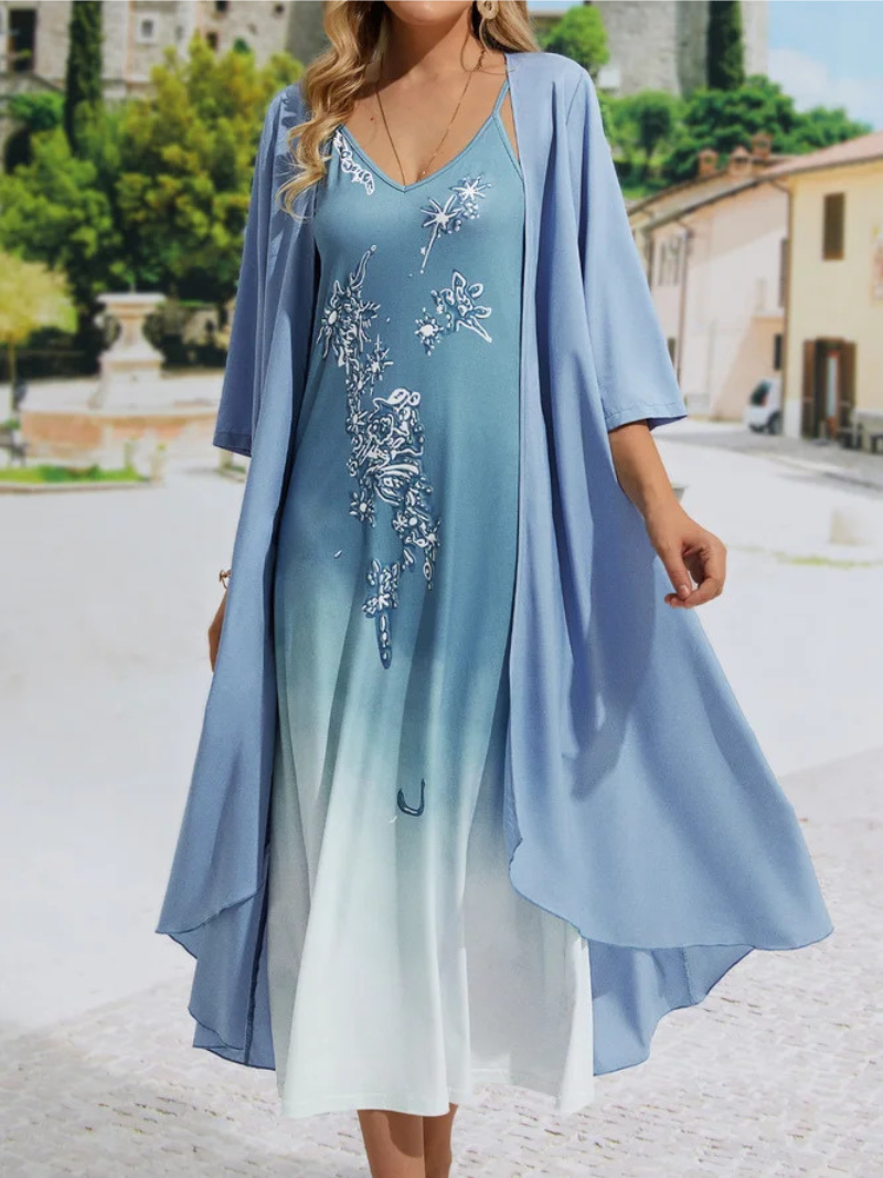 Robe Fleurie Duo - Élégance 2 Pièces