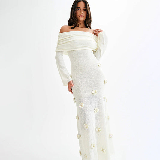 Robe Maille Fleurie Transparente pour Plage ou Détente