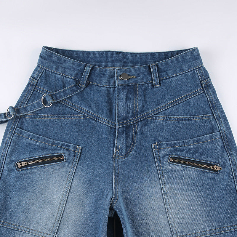 Jean Cargo Zippé Femme