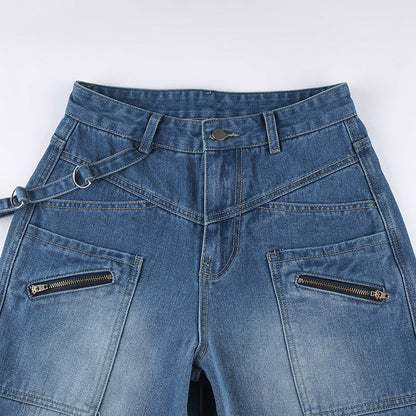 Jean Cargo Zippé Femme
