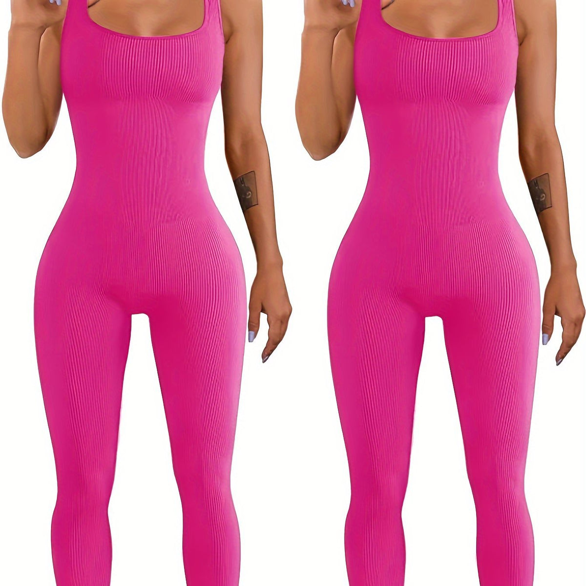 Tenue Tout-en-Un Décontractée à Bretelles Rose Rose