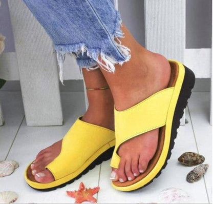Sandales à Pantoufles Confort Gros Orteils Jaune