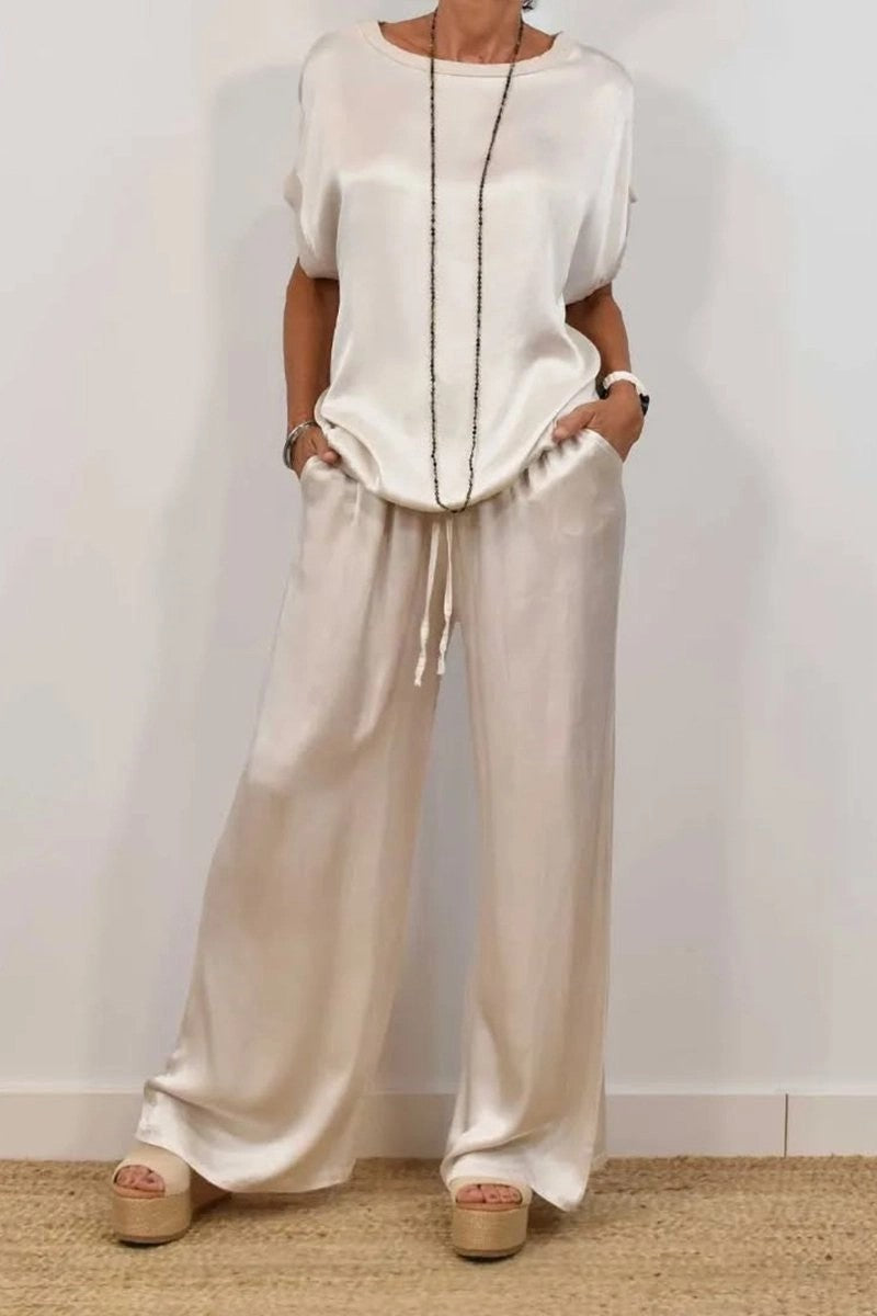 Ensemble Décontracté Élégant Chemise & Pantalon Large