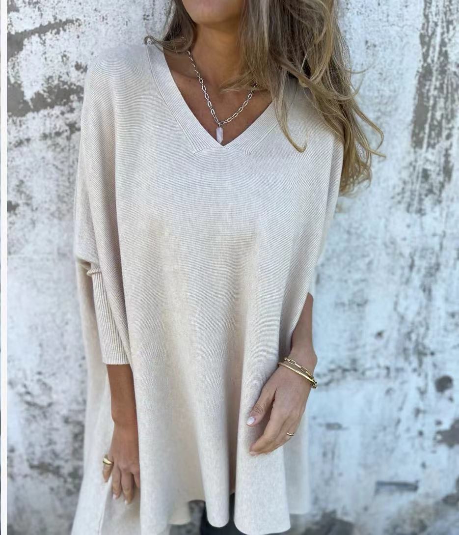 Chemise Longue Tricotée à Manches Longues