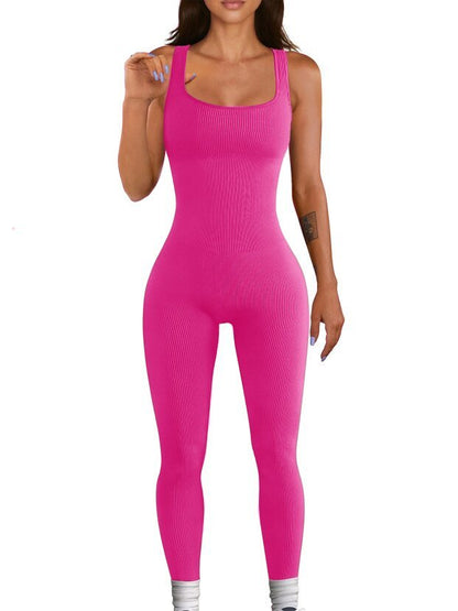 Tenue Tout-en-Un Décontractée à Bretelles Rose Rouge