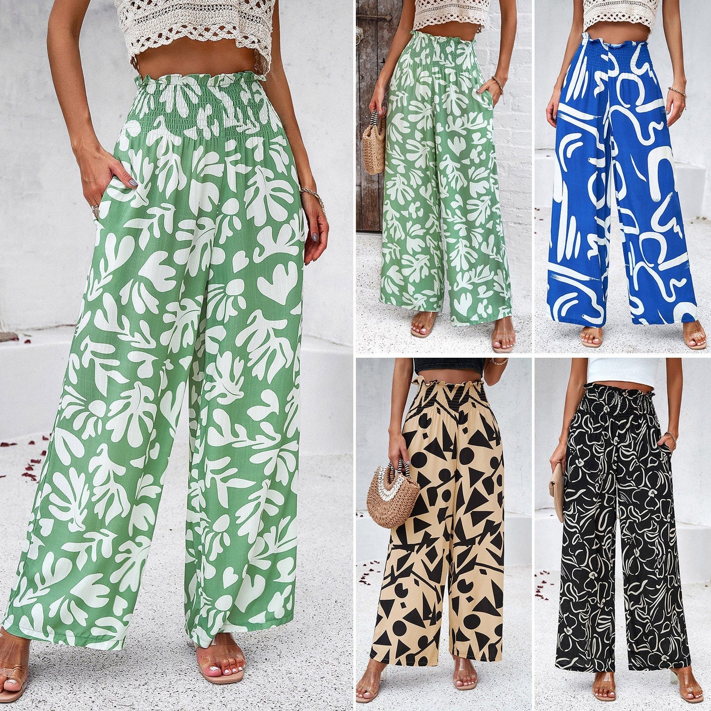 Pantalon Ample Imprimé Élégant