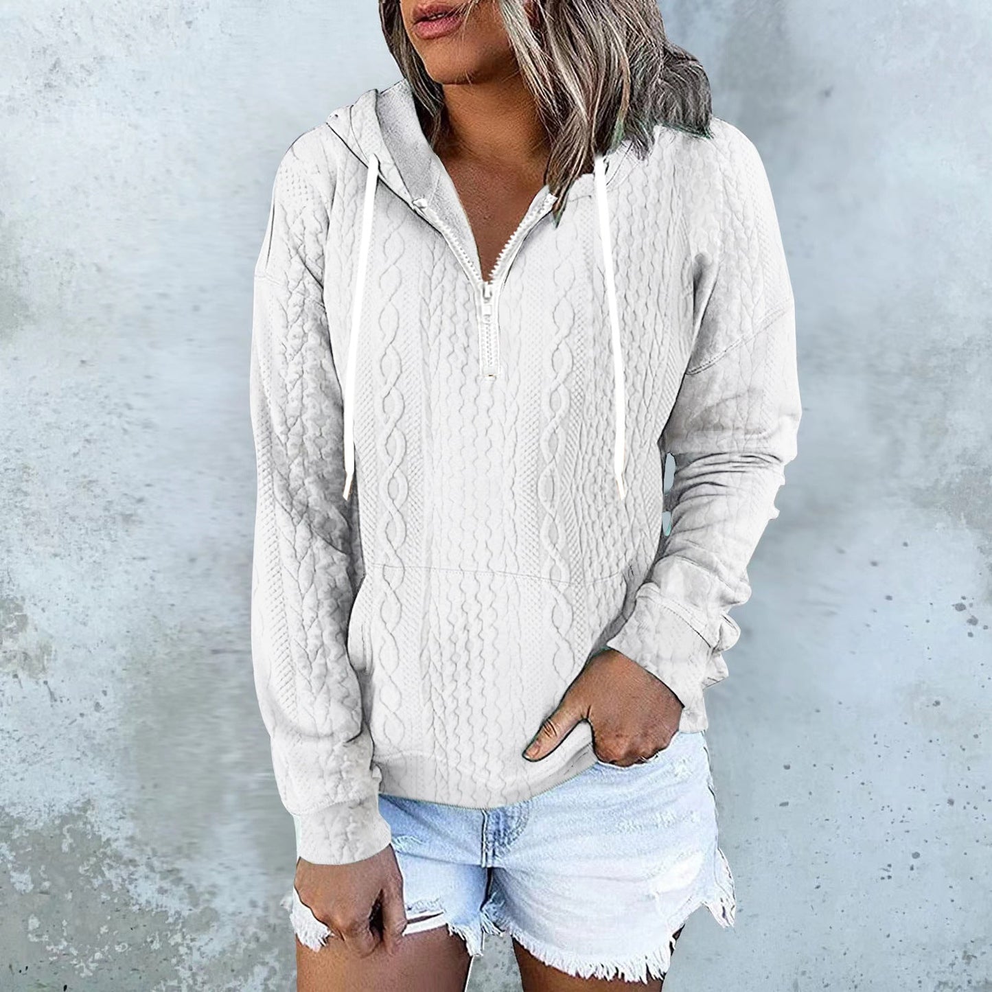 Sweat à capuche design texture twist – Style urbain et confortable
