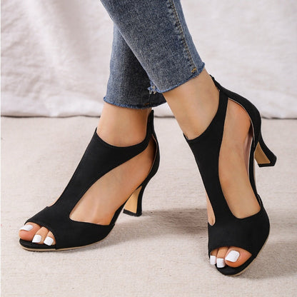 Sandales à Talons Zip & Bout Ouvert