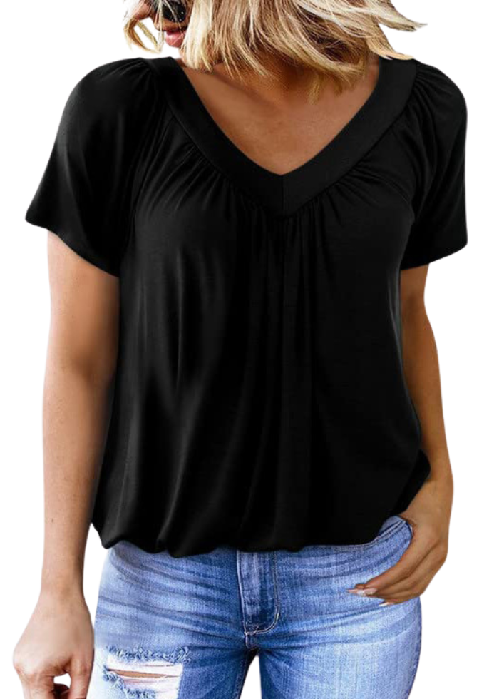 T-shirt Femme Col V Ample