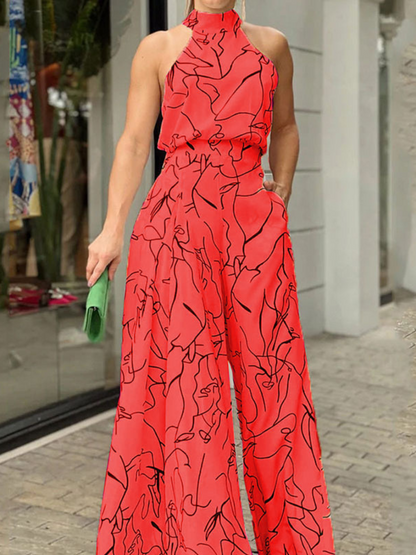 Robe Combinaison Sans Manches à Ceinture Élégante