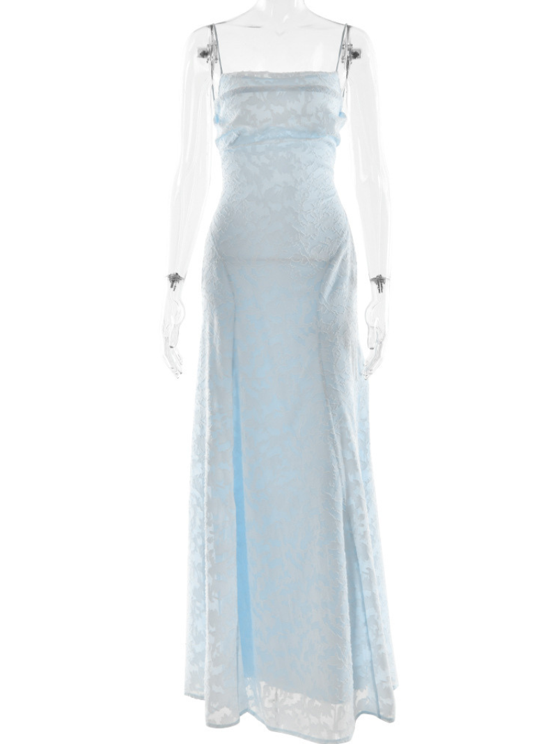 Robe Dos Nu d'Été Femme en Chiffon