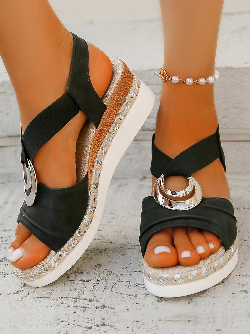 Sandales Été Femme à Boucle Métal  Élégantes