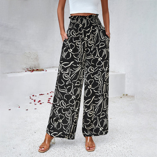 Pantalon Ample Imprimé Élégant
