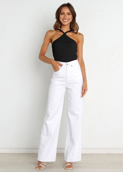 Haut Tricoté Col Croisé Chic
