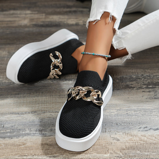 Chaussures plates femme maille respirante