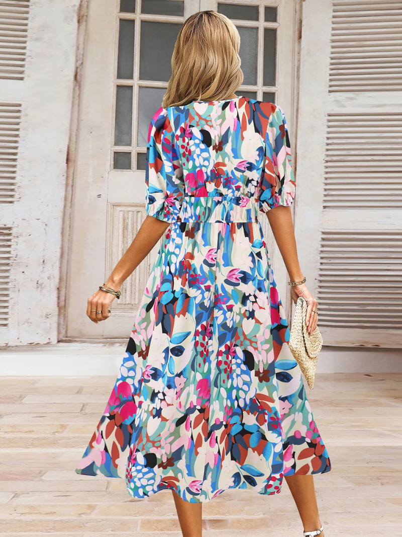 Emma Robe Bohème d'Été Col V Femme