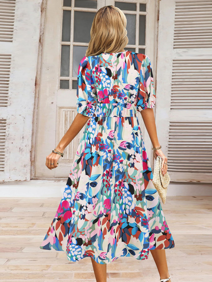 Emma Robe Bohème d'Été Col V Femme