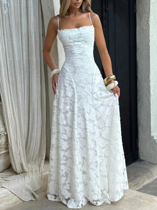 Robe Dos Nu d'Été Femme en Chiffon
