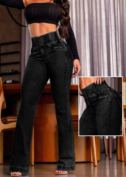 Jean Taille Haute Dos Froncé
