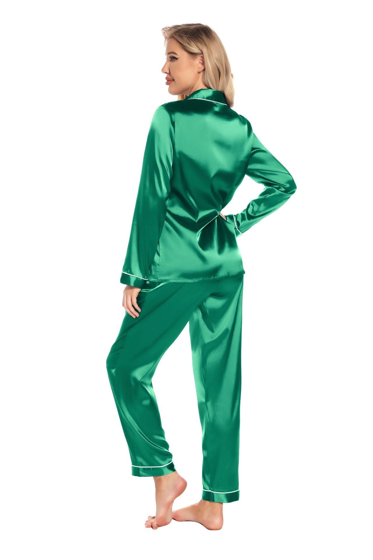 Ensemble pyjama satiné luxueux Vert