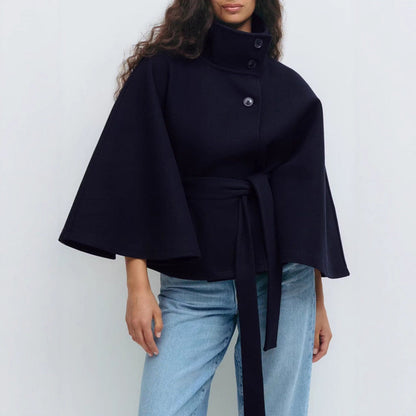 Veste cape ceinturée