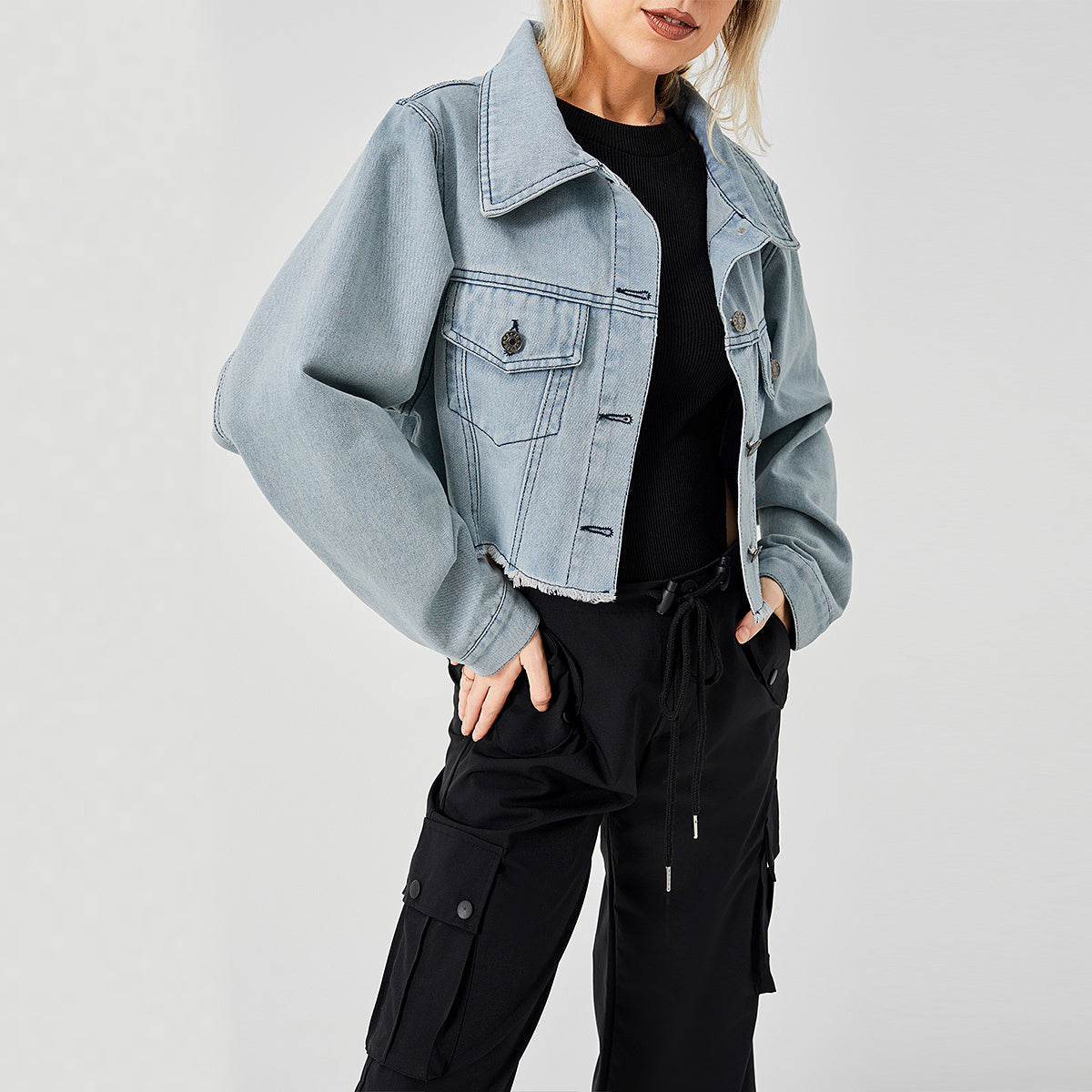 Veste Jean Vintage Effilée