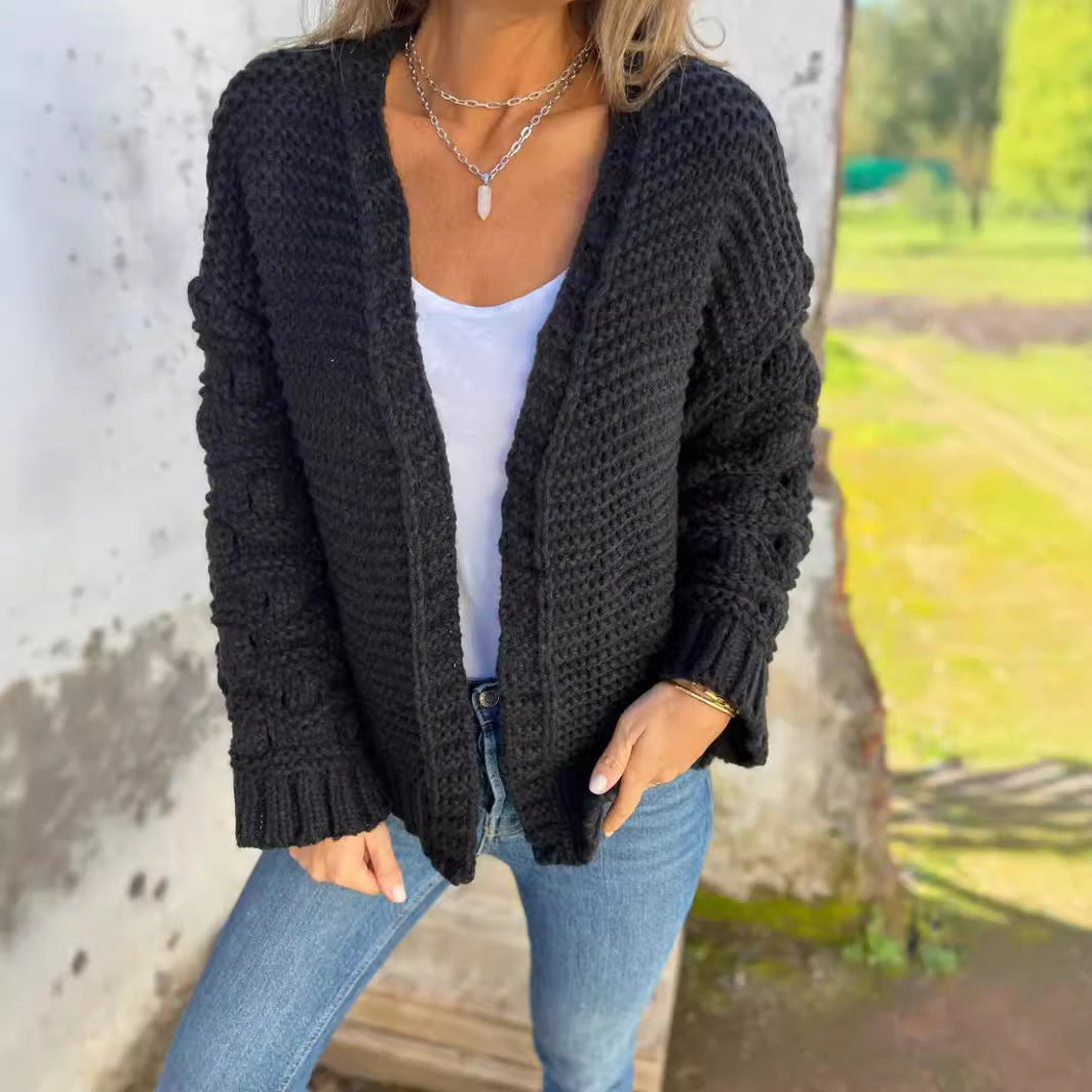 Cardigan Hiver Uni Femme – Élégance Chaleureuse