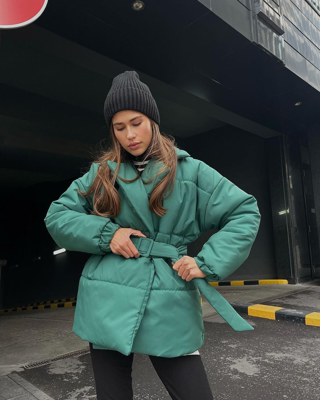 Manteau ceinturé femme – Élégance hivernale ! Vert
