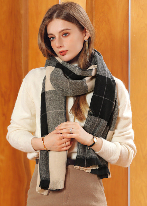 Écharpe épaisse femme imitation cachemire Gris Taille unique